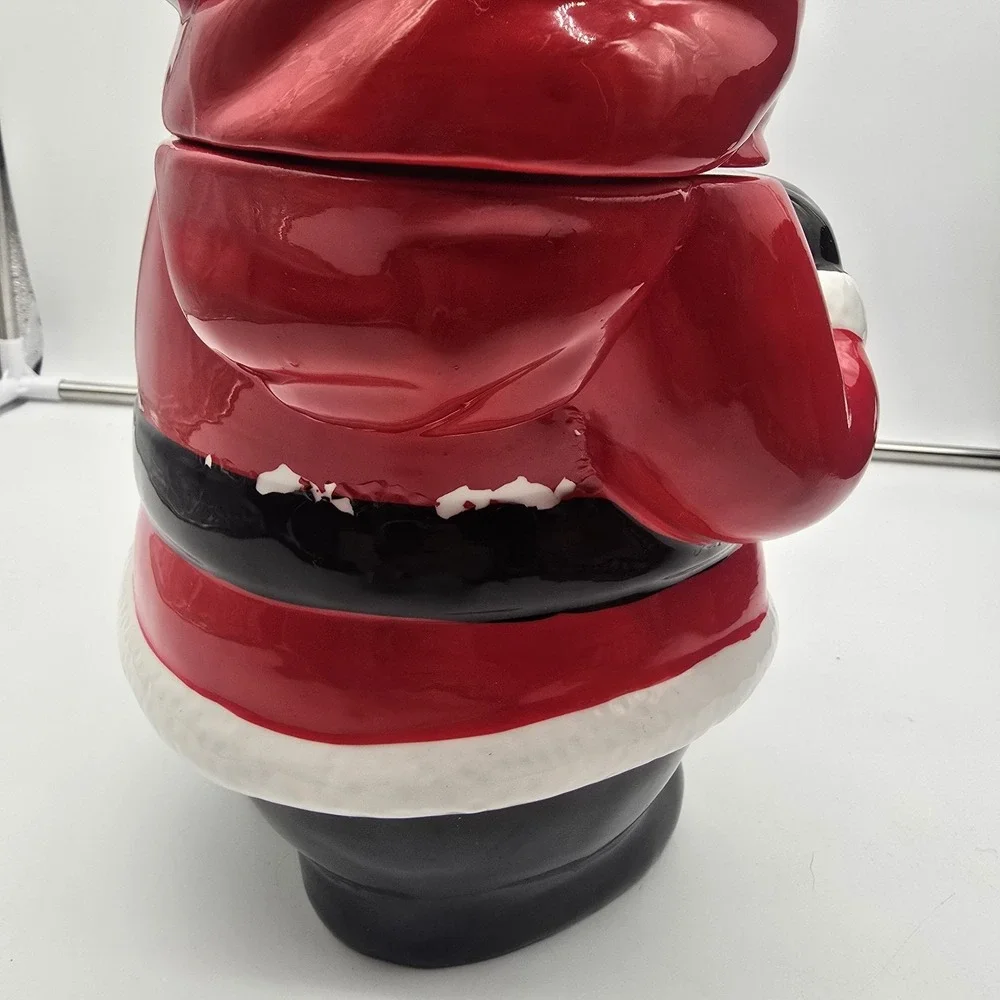 Vintage Christmas On Main Street Ceramic Santa Claus Cookie Jar‎ 11